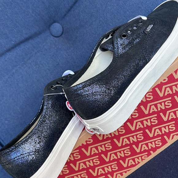 Vans Authentic Cracked Leather Black / Blue Men’s - Picture 15 of 16